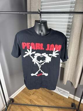Pearl Jam Alive Stickman Black T-Shirt with Back Setlist Graphic